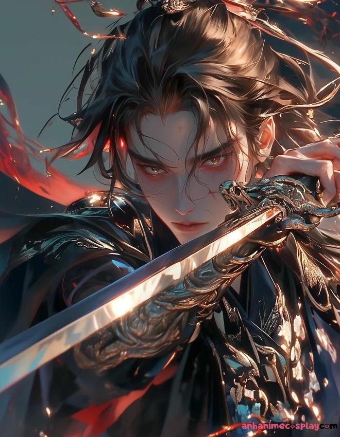 ảnh anime nam cầm kiếm katana 14